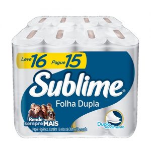 Papel Higiênico Sublime Folha Dupla L16/P15 - FD c/4 UND
