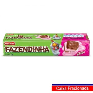 Fazendinha Recheado Morango 130Gr - CX c/20 UND