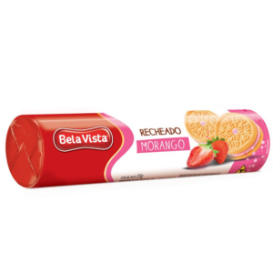 Biscoito BELA VISTA Rech. Morango 115Gr - CX c/18 UND